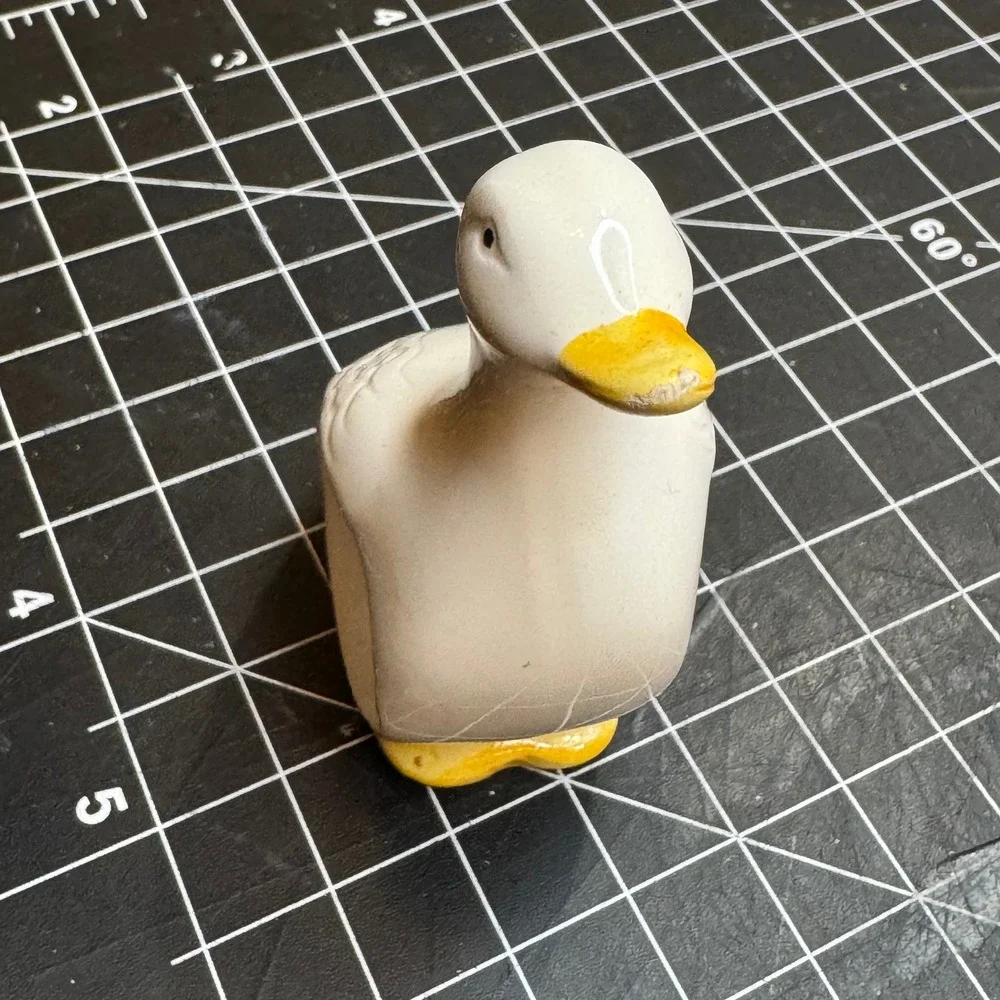 Vintage‎ 1983 Ron Gordon Designs Ceramic Duck Napkin Ring White Goose Farmhouse